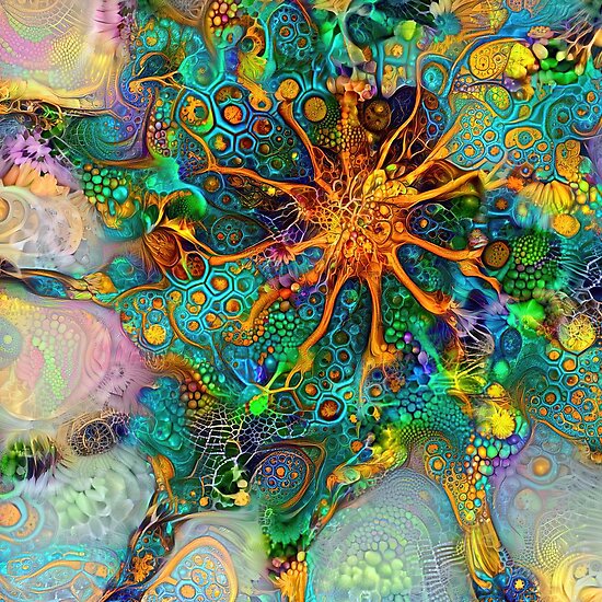 Deepdream floral fractalize space abstraction