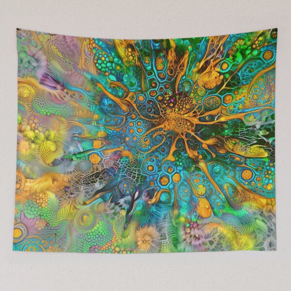 Item preview, Deepdream floral fractalize space abstraction designed and sold by blackhalt.