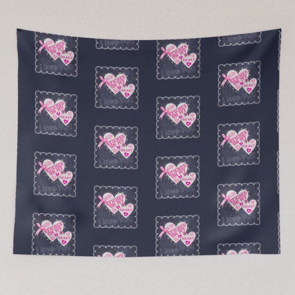 Item preview, Jean Patch: Stitches On My Heart…(on Navy Blue) designed and sold by PawsitiveMum.