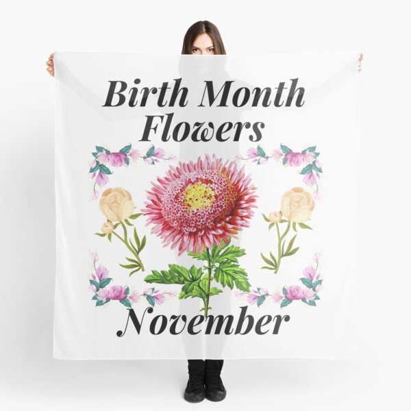 Birth Month Flowers October. Scarf for Sale by MacjarrGems