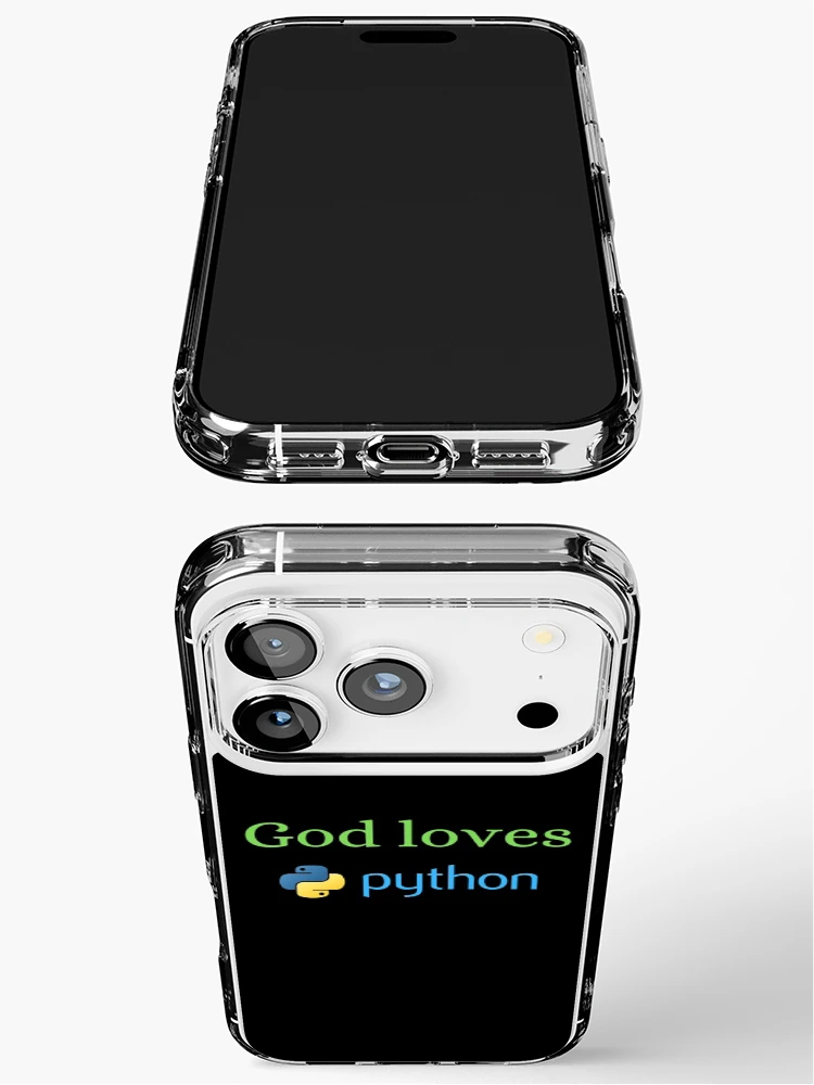Thumbnail 3 of 5, iPhone Case, God Loves Python designed and sold by ChristianCoding.