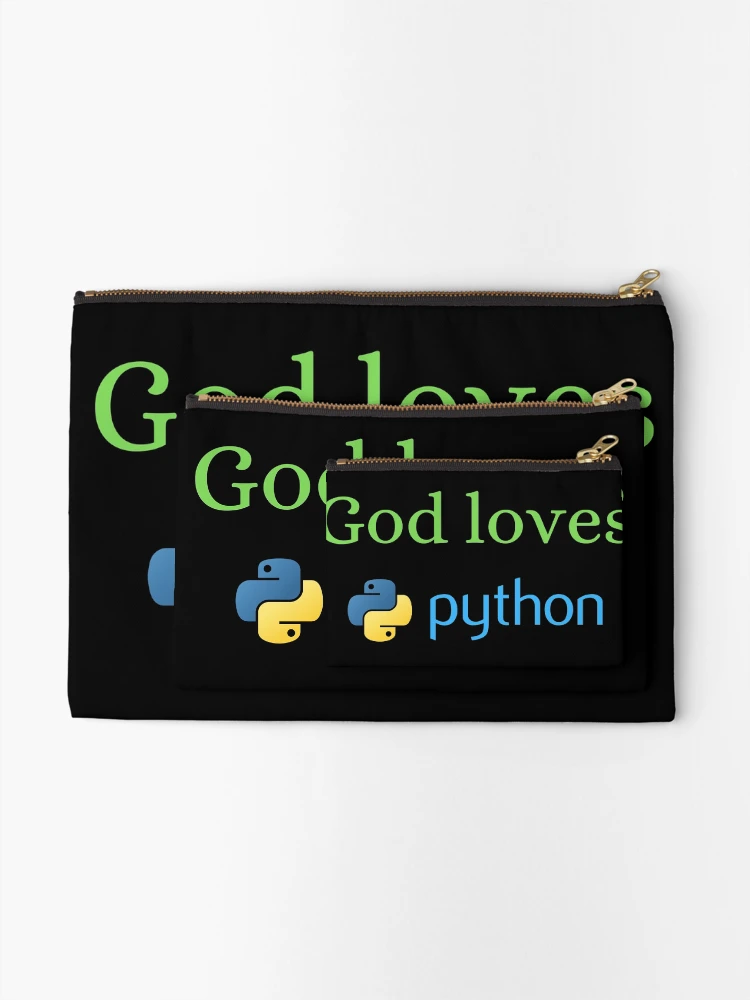 Thumbnail 2 of 4, Zipper Pouch, God Loves Python designed and sold by ChristianCoding.