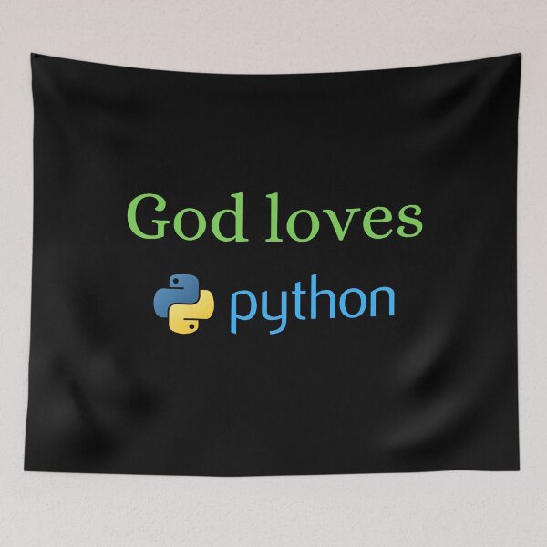 Item preview, God Loves Python designed and sold by ChristianCoding.