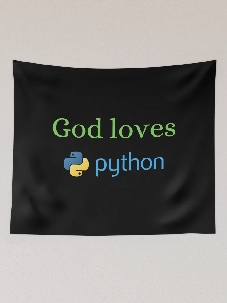 Thumbnail 2 of 3, Tapestry, God Loves Python designed and sold by ChristianCoding.
