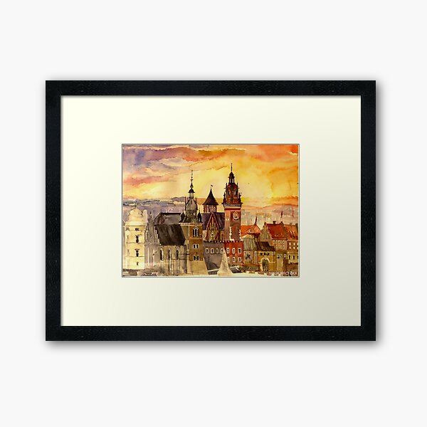 Polish artist Maja Wronska brings back watercolor sketches from her travels - Architecture Paintings Framed Art Print
