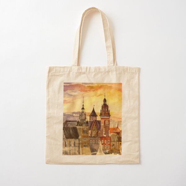 Polish artist Maja Wronska brings back watercolor sketches from her travels - Architecture Paintings Cotton Tote Bag