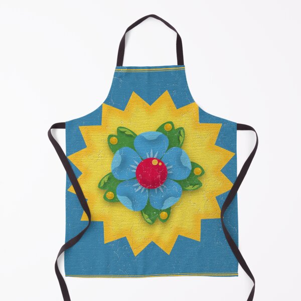 Item preview, Fileteado Filete Porteño Buenos Aires Street Art Style Vintage Sun and Blue Flower designed and sold by infinitetango.