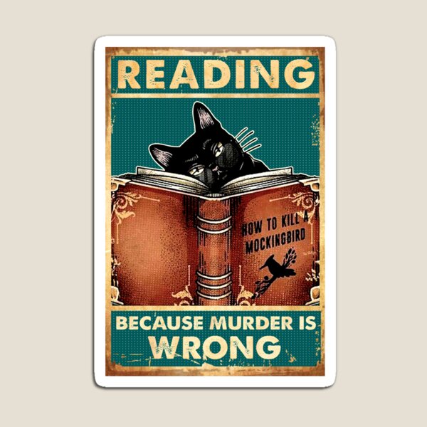 Item preview, Black Cat Reading Because Murder Is Wrong  designed and sold by Akubar.
