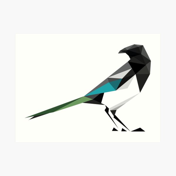Geometric Magpie Art Print