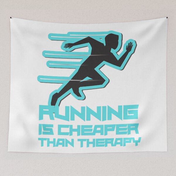 Item preview, Running Is Cheaper Than Therapy Blue designed and sold by Xrizen  Designs.