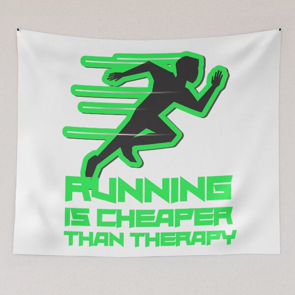 Item preview,  Running Is Cheaper Than Therapy Green designed and sold by Xrizen  Designs.