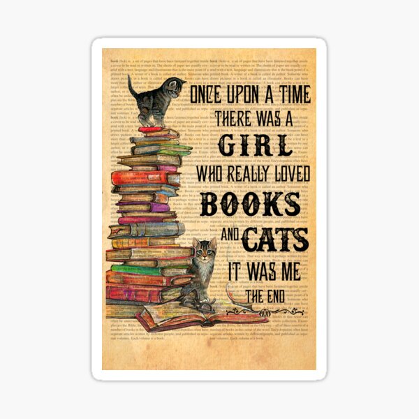Aperçu de l'œuvre Il était une fois une fille qui aimait vraiment les livres et les chats créée et vendue par Akubar.