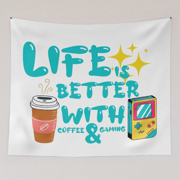 Item preview, Life Is Better With Coffee And Gaming Blue designed and sold by Xrizen  Designs.