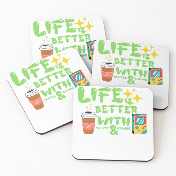 Item preview, Life Is Better With Coffee And Gaming Green designed and sold by Xrizen  Designs.