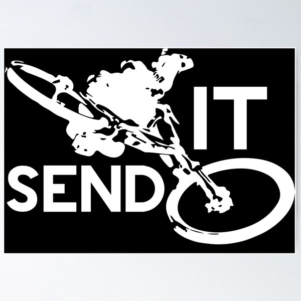 Item preview, Send It Downhill Mountain biking (white) designed and sold by Design--Spore.