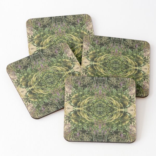 Item preview, Botanical, Divine - Golden Grass Beautifully Woven with Violet and Green Leaves designed and sold by RoseAromas.