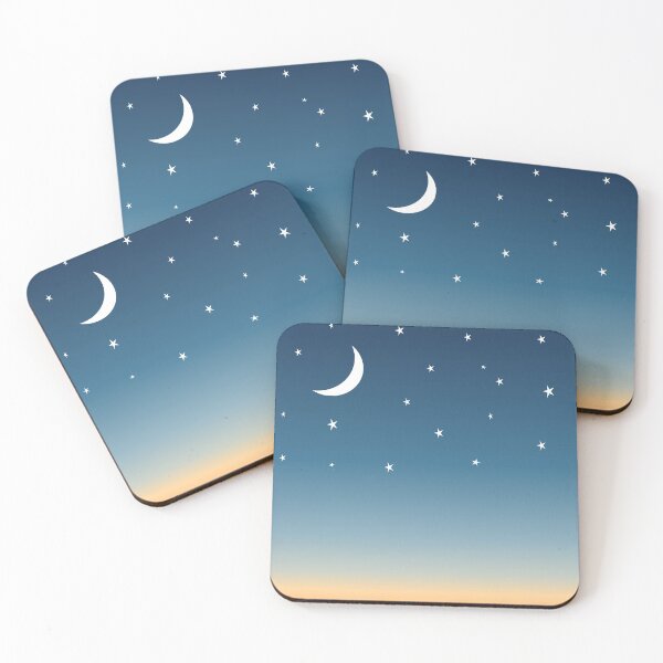 Item preview, Orangish Dusk with Moon and Stars designed and sold by shahramroj.