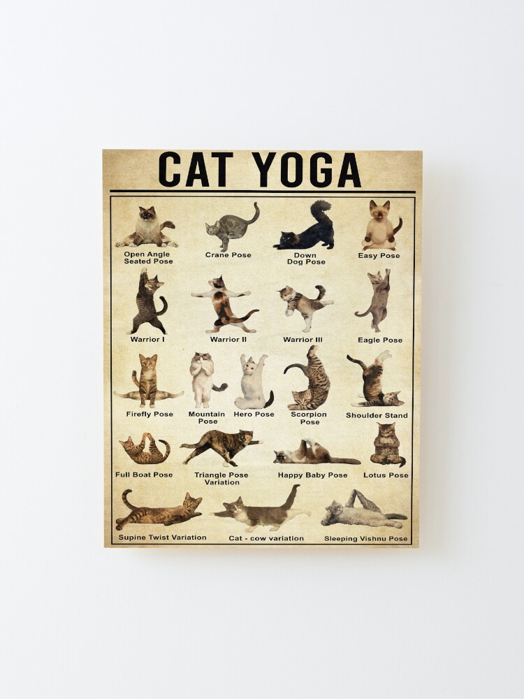 Alternate view of Yoga Cat Wall Art, Cat Yoga Pose Mounted Print
