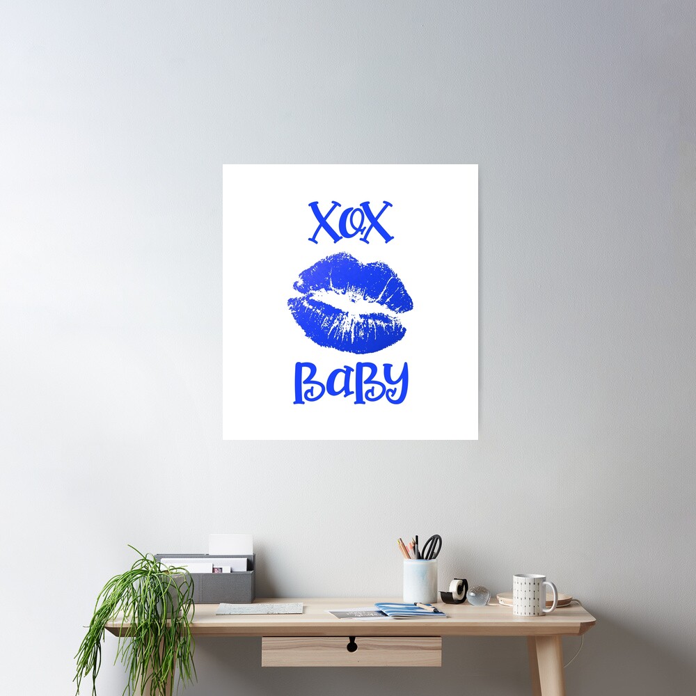 XOX BABY! Royal Blue on White Poster for Sale by PawsitiveMum | Redbubble