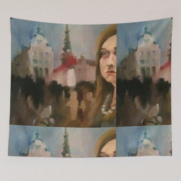 Item preview, Girl in abstracted European city designed and sold by Kelly Onkoa.