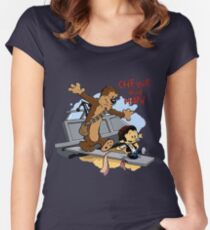 Calvin And Hobbes Parody Women's Fitted Scoop T-Shirt