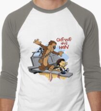 Calvin And Hobbes Parody Men's Baseball Âľ T-Shirt