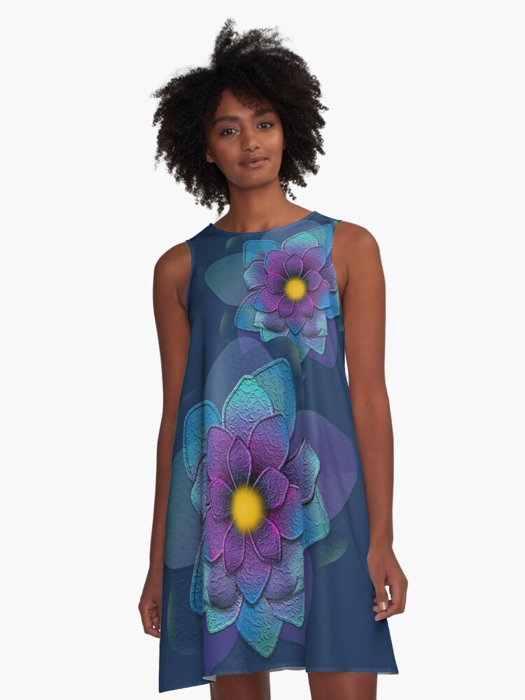 Embossed Flower | A-Line Dress