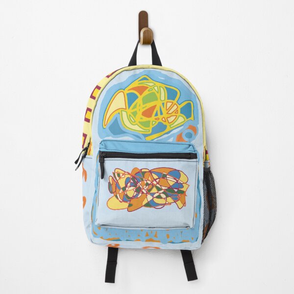 Item preview, Scribblespack Backpack - Blue and Yellow Scribbles designed and sold by artfulnotebook.