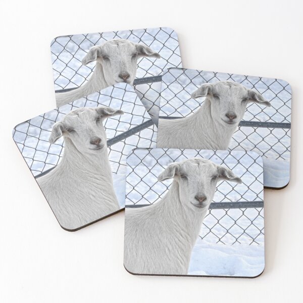 Item preview, white goat in the snow designed and sold by Stephanie  Skeem.