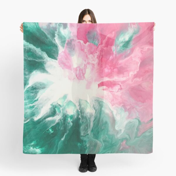 Aperçu de l'œuvre Iris rose avec résumé vert émeraude créée et vendue par InalterataArt.