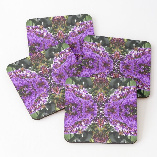 Item preview, Botanical, Divine - Summertime Honey Bees in Purple and Mauve Flower Fusion designed and sold by RoseAromas.