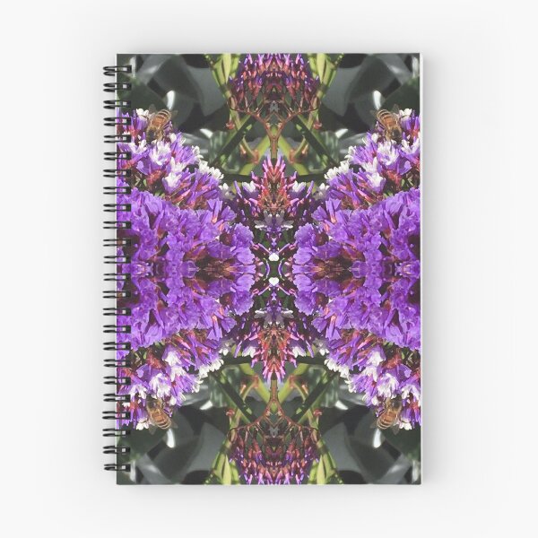 Item preview, Botanical, Divine - Summertime Honey Bees in Purple and Mauve Flower Fusion designed and sold by RoseAromas.