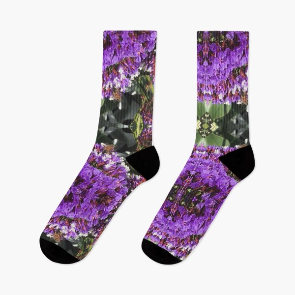 Item preview, Botanical, Divine - Summertime Honey Bees in Purple and Mauve Flower Fusion designed and sold by RoseAromas.