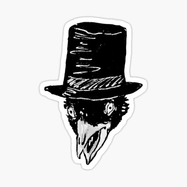 BIRD IN HAT Glossy Sticker