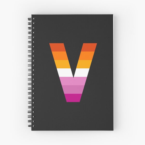Aperçu de l'œuvre lesbian pride flag (orange and pink) / letter V créée et vendue par kassanderplus.