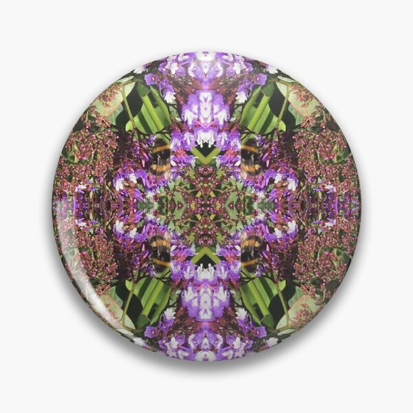 Item preview, Botanical, Divine - Summertime Bumblebees in Purple and Mauve Flower Fusion designed and sold by RoseAromas.