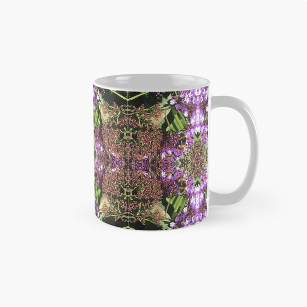 Item preview, Botanical, Divine - Summertime Bumblebees in Purple and Mauve Flower Fusion designed and sold by RoseAromas.