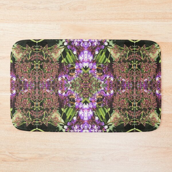 Item preview, Botanical, Divine - Summertime Bumblebees in Purple and Mauve Flower Fusion designed and sold by RoseAromas.