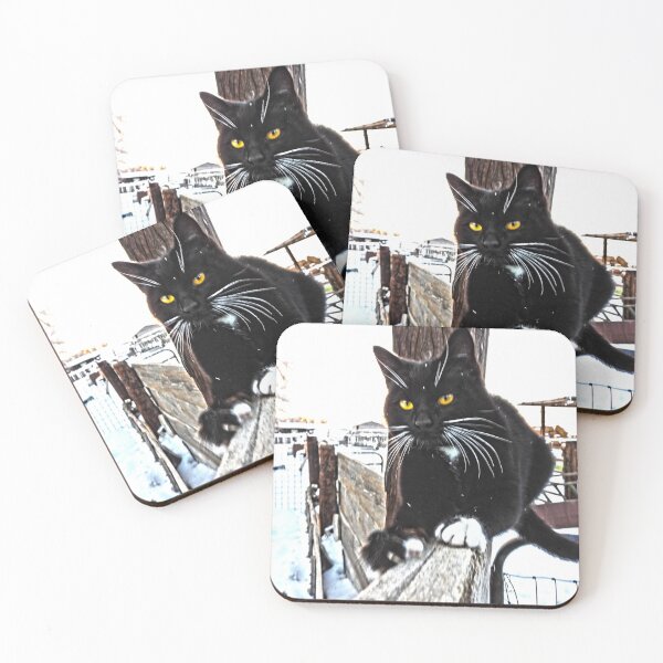 Item preview, black cat with frosty whiskers  designed and sold by Stephanie  Skeem.