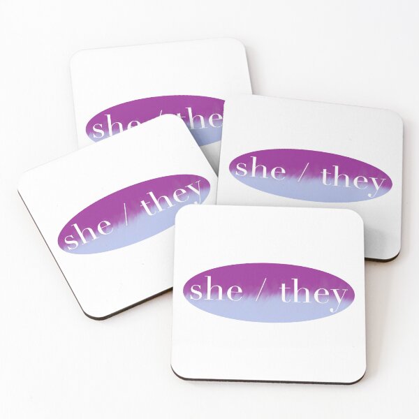 Item preview, She/They Purple Pronoun Oval designed and sold by irlecates.