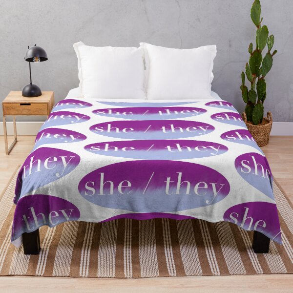 Item preview, She/They Purple Pronoun Oval designed and sold by irlecates.