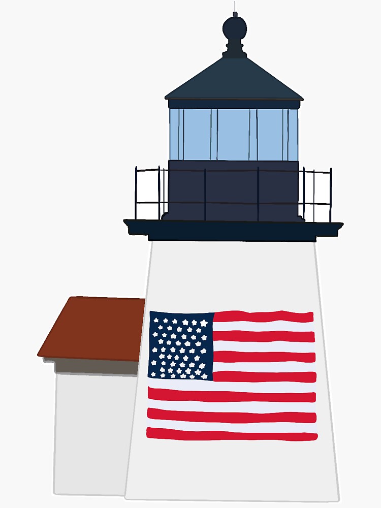 Thumbnail 3 of 3, Sticker, nantucket brant point lighthouse designed and sold by nantucketgirl.
