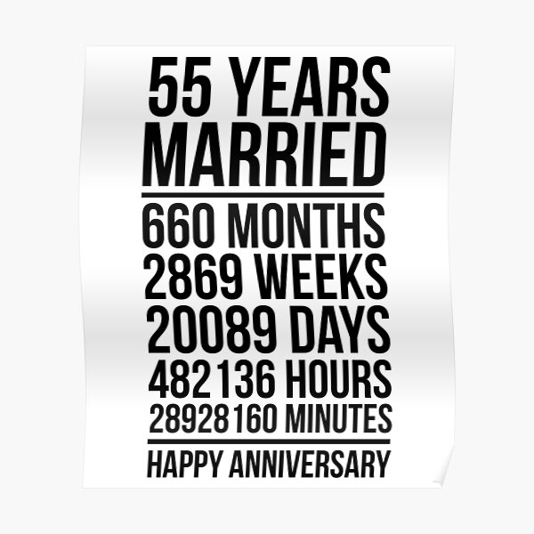 55th Marriage Anniversary Posters Redbubble