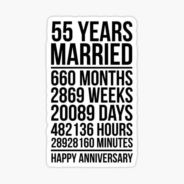 55th Marriage Anniversary Stickers Redbubble