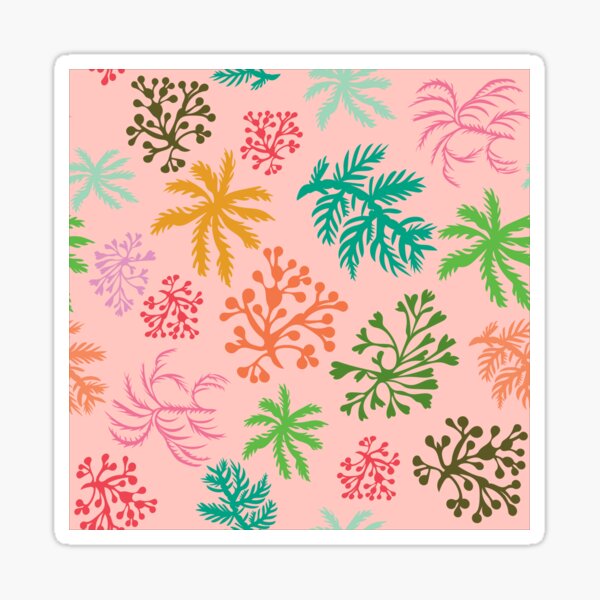 Sea Garden 2 Coral Pink  Sticker
