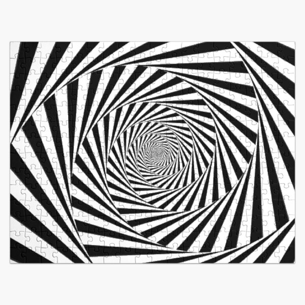 #Optical #Illusion #OpticalIllusion #VisualArt Black and White znamenski.redbubble.com Jigsaw Puzzle