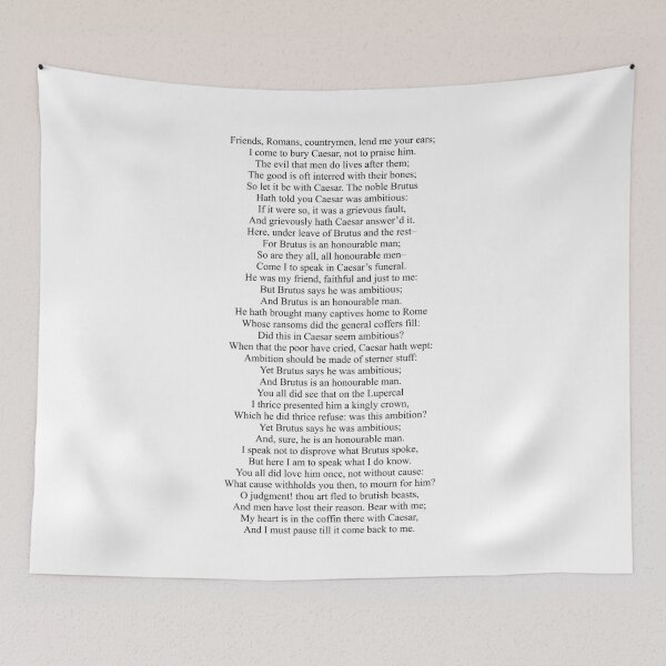 Item preview, Friends, Romans, Countrymen Shakespeare Plain Text designed and sold by irlecates.