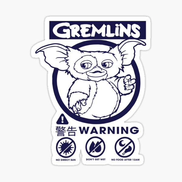 Gremlins Gizmo Warning Sticker For Sale By Robertgary5 Redbubble