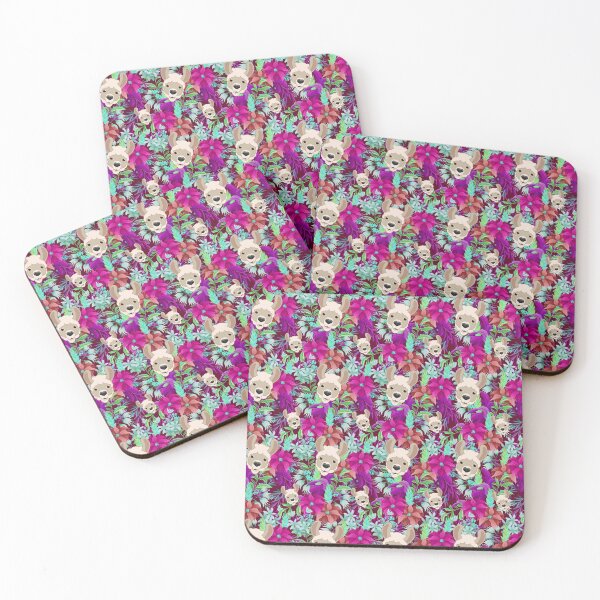 Item preview, Flowers and kawaii llamas, funny animal heads designed and sold by Mauswohn.