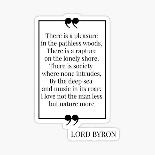 Lord Byron Quote Stickers Redbubble